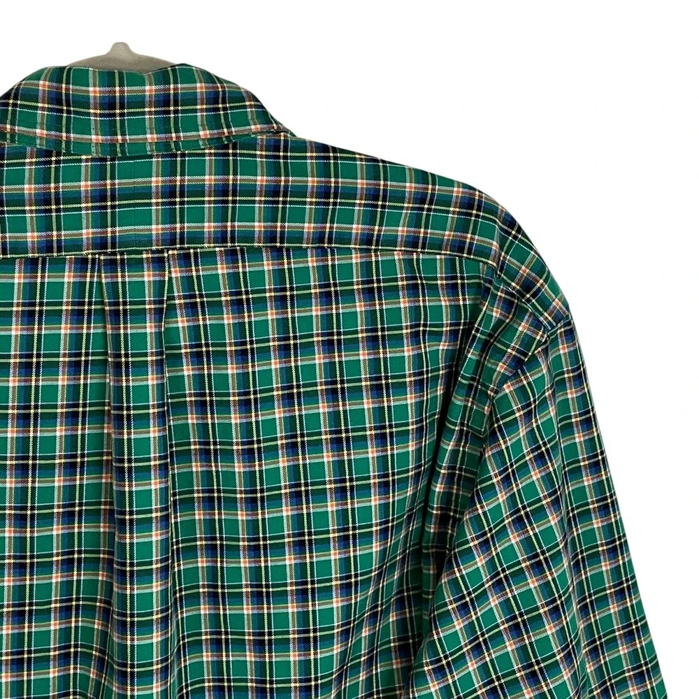 Polo Ralph Lauren Mens XL Custom Fit‎ Green Plaid Button Down Long Sleeve Shirt